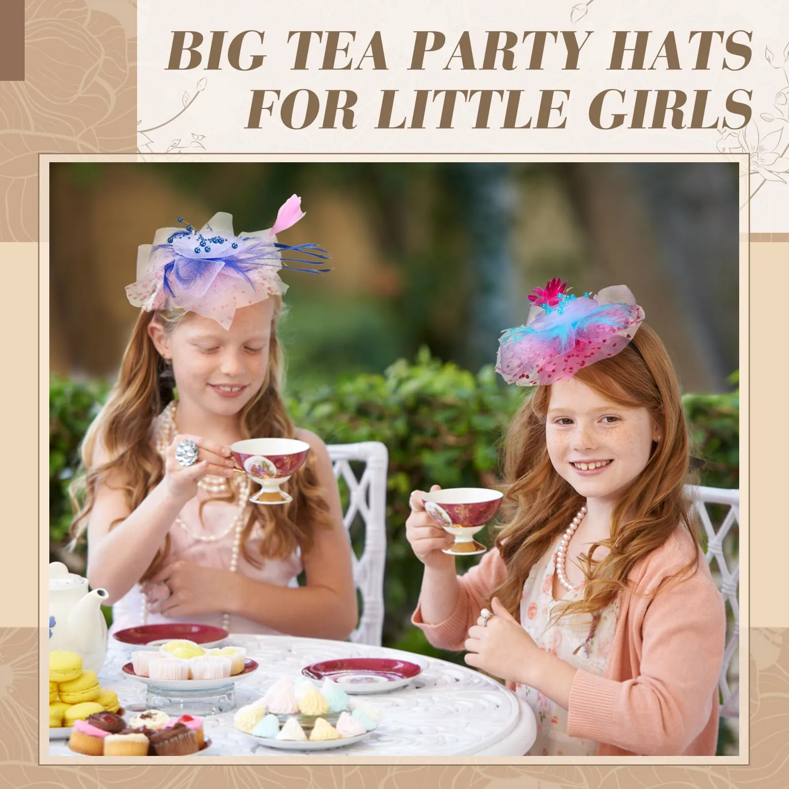 Wavwavw 6 Pcs Fascinators Hats Bulk for Women Derby Tea Party Hat Headwear Ribbons Feathers Flower Mesh Headband Clip for Party Cocktail Wedding Carnival