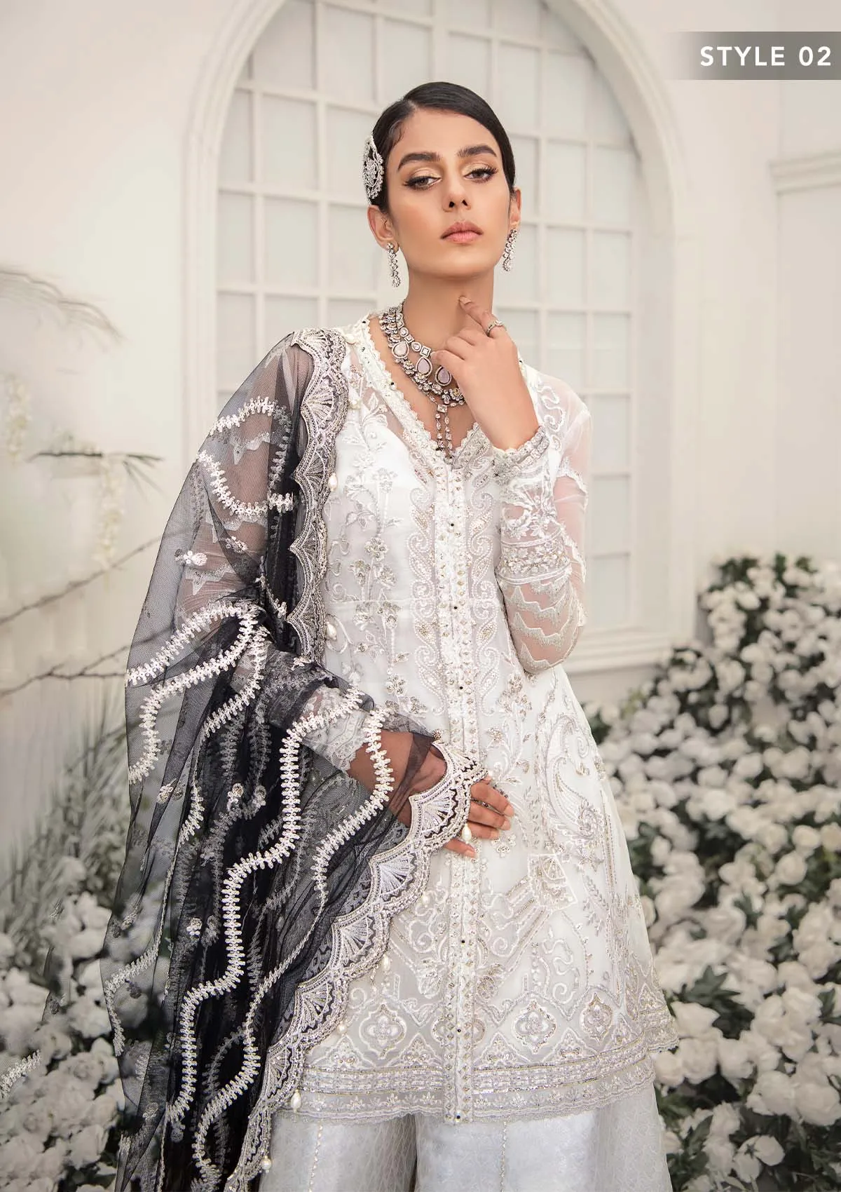 Wedding Festive '22 - Look 09 |  AIK Atelier Wedding Festive Unstitched Luxury Collection 2022 | Embroidered Net Organza Suits