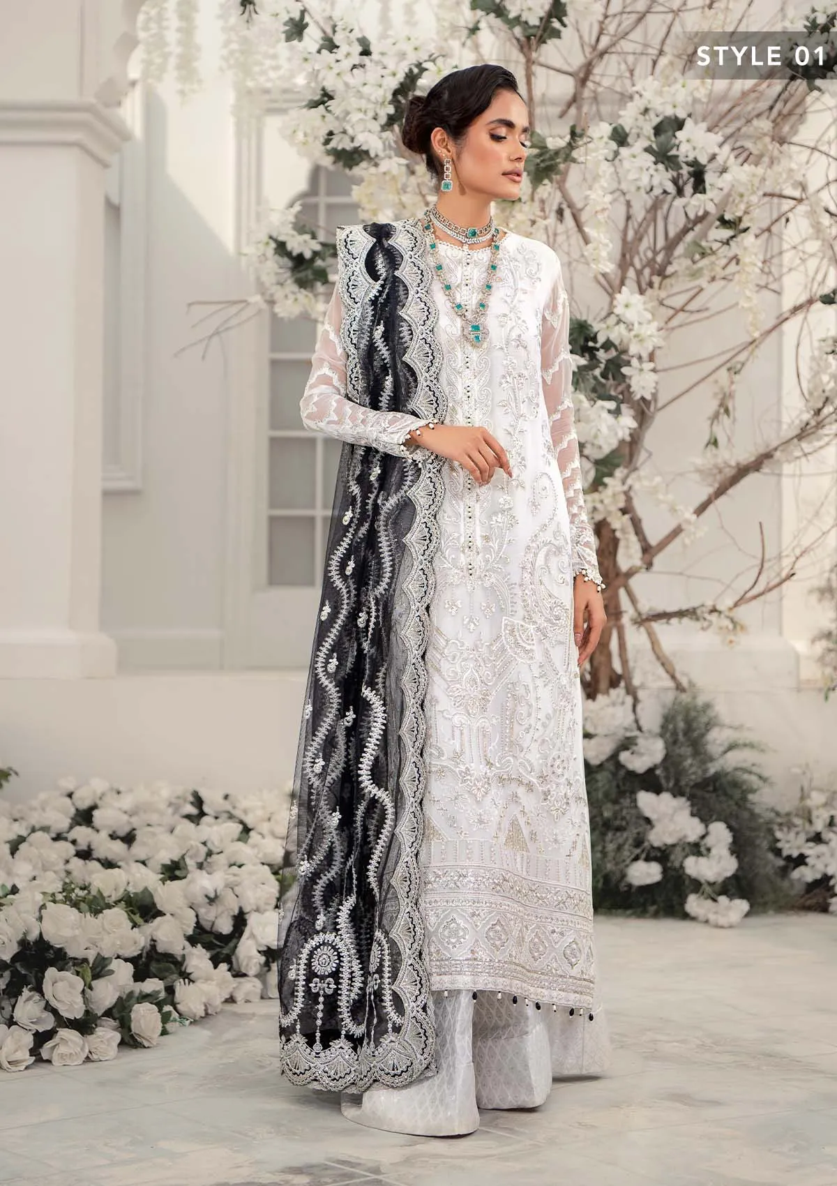 Wedding Festive '22 - Look 09 |  AIK Atelier Wedding Festive Unstitched Luxury Collection 2022 | Embroidered Net Organza Suits