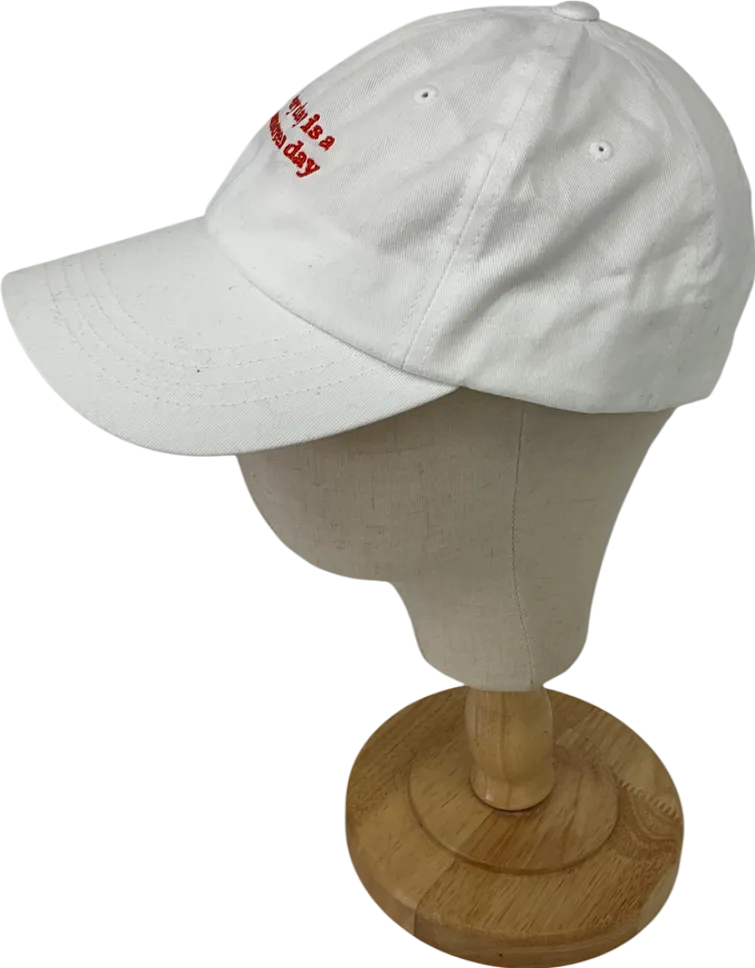 White Sunscreen Embroidered Logo Cap