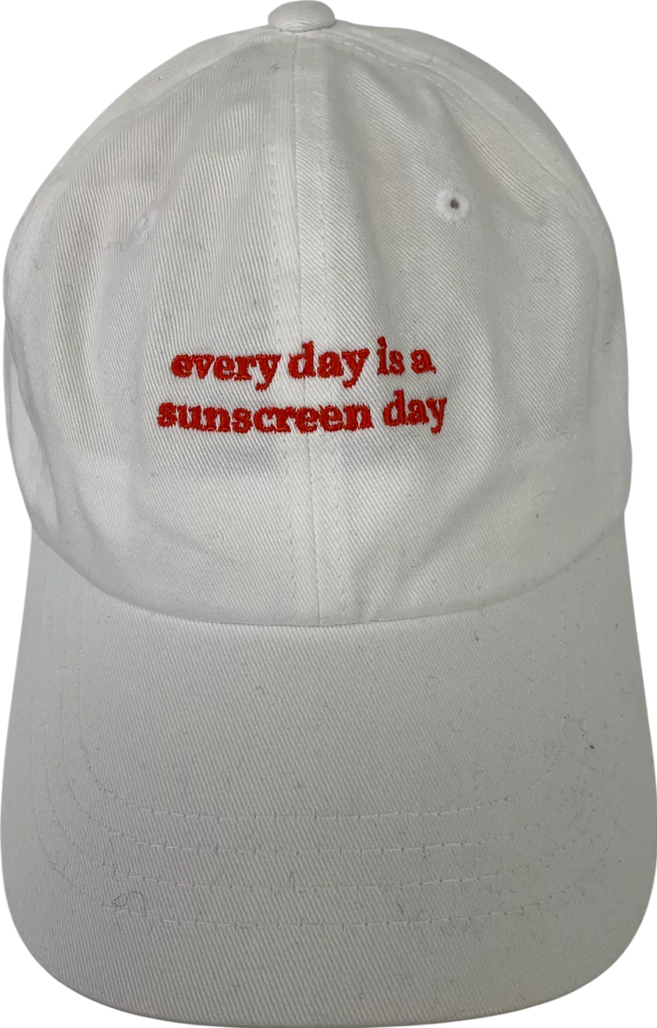 White Sunscreen Embroidered Logo Cap