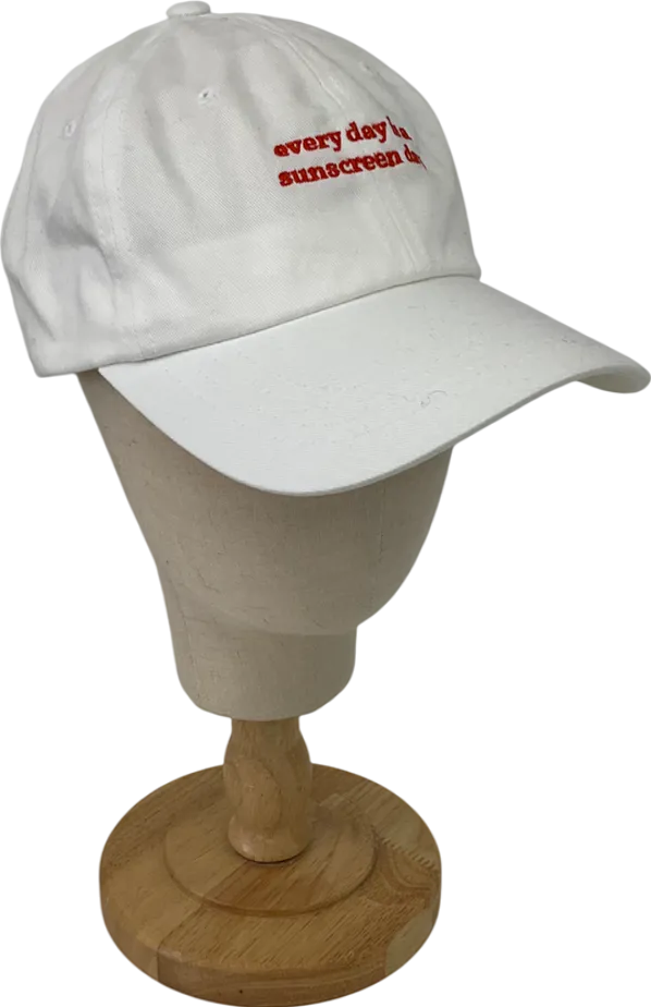 White Sunscreen Embroidered Logo Cap