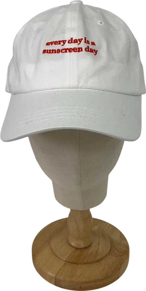 White Sunscreen Embroidered Logo Cap