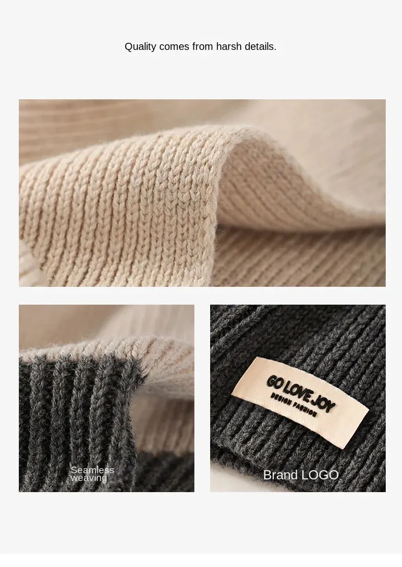 Winter Wool Hat Women Clash Colours Ear Protection Knitted Wool Warm Pullover Cap Scarf all-in-one Balaclava Hats Free Shipping