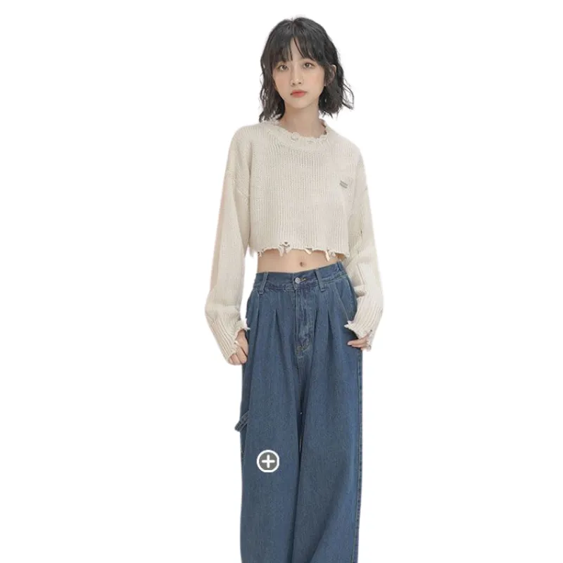 Women Knit Cropped Sweater