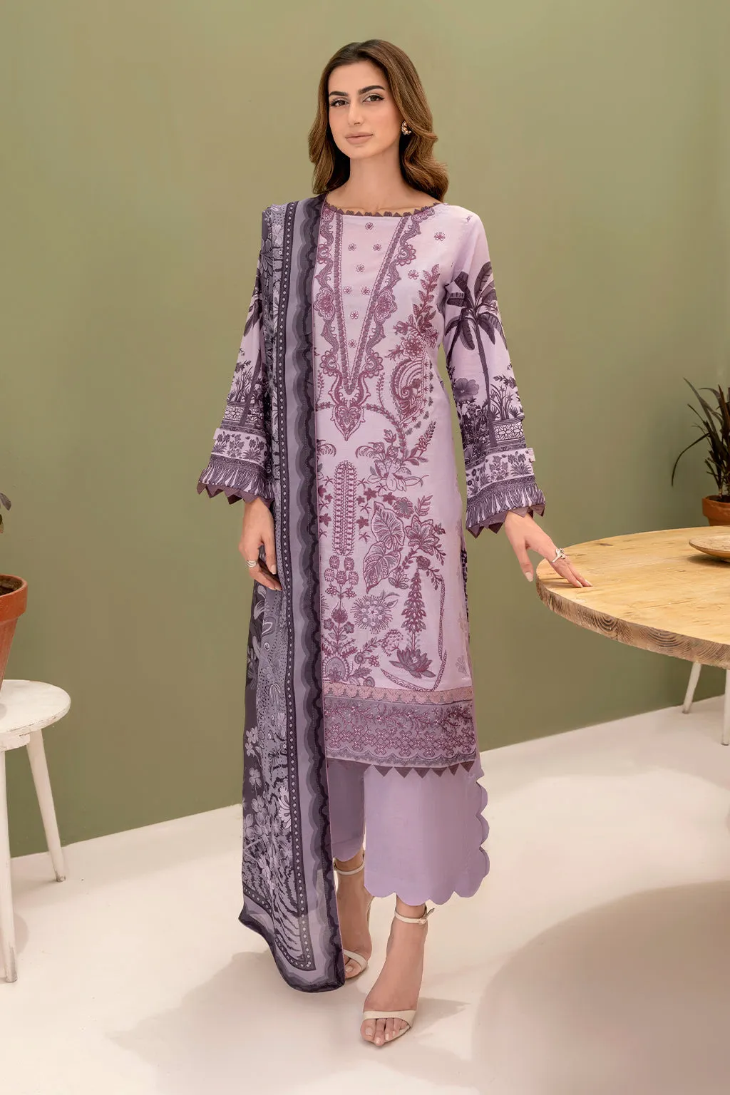 Y-706 |  Ramsha Riwayat Luxury Lawn Vol 7 Collection | Unstitched Lawn Embroidered Suits